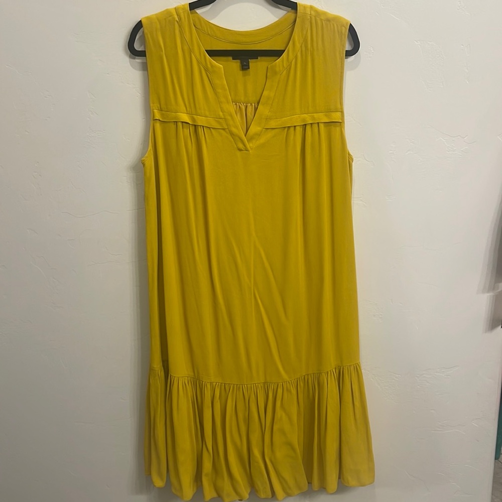 Banana Republic Yellow Ruffle Shift Dress - Size L Tall